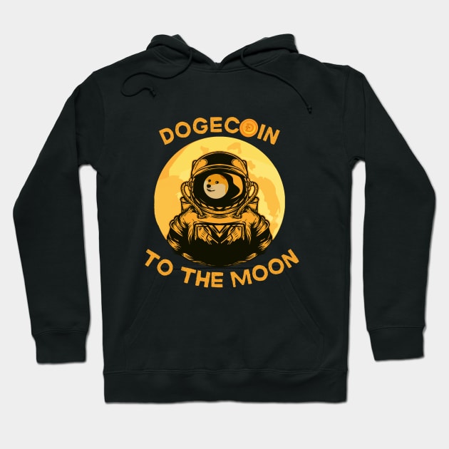 Dogecoin To The Moon | Funny Cryptocurrency Meme Hoodie by Merch4Days